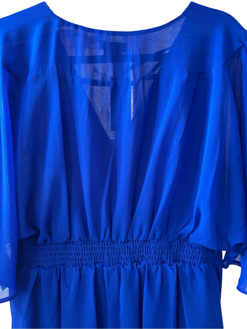City Chic Cobalt Blue Surplice Midi Dress P:25-28” L:39” - Picture 7 of 8